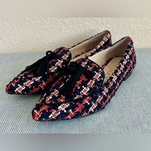 Sole Society Flat Tweed Loafer Shoes HADLEE Tassel Size 7 M
